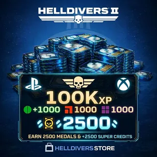 2500 SUPER CREDITS + 2500 MEDALS + 3000 SAMPLES + XP HELLDIVERS 2 PC/PS/XBOX