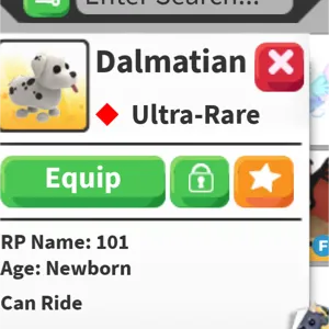 Adopt me Dalmatian Ride