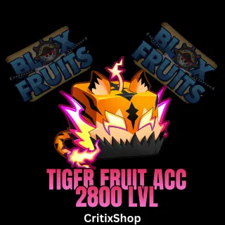 Blox Fruit | 2800LVL + GH + Tiger FRUIT | Account