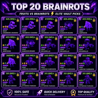 🔥 20 MYTHIC BRAINROTS 🔥 FRUITS VS BRAINROTS • FORTNITE