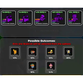 PHOENIX MACHINE ROTS PACK 10X ROTS | Fruits vs Brainrots