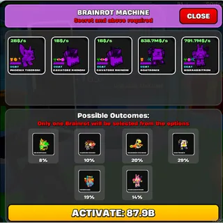 NEW ROTS FUSE MACHINE 20$ | FRUITS VS BRAINROTS