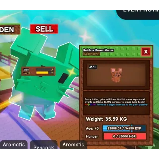 Huge/titanic rainbow brown mouse🌈