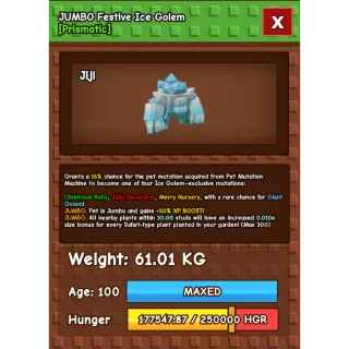 Festive ice golem 61kg+
