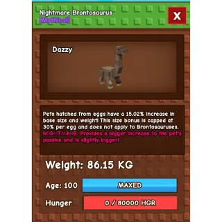 Titanic Brontosaurus 15% 86KG+