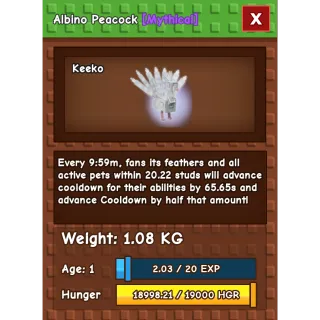 [RUSH SELL] ALBINO PEACOCK RARE EXCLUSIVE DLC PET