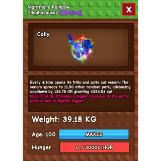 Rainbow Hatched Dilophosaurus / RBH DILO