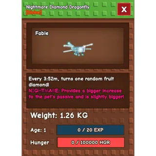 [Bundle] Diamond Dragonfly RARE DLC PET + 113.36KG RBH MEGA PARASAUROLOPHUS