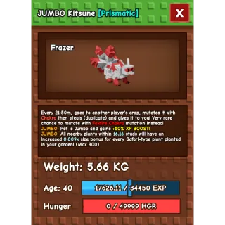 1/1 ADMIN SPAWNED FRAZER KITSUNE