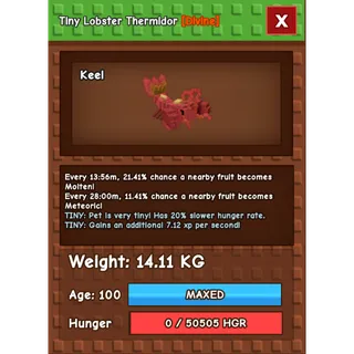 (SPECIAL SALE) TINY BLUE LOBSTER🦞💙  RARE LOW KG 14KG 1/100k COLLECTOS PET | GAG | GROW A GARDEN