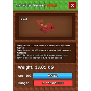 (SPECIAL SALE) TINY BLUE LOBSTER🦞💙  RARE LOW KG 13KG 1/100k COLLECTOS PET | GAG | GROW A GARDEN