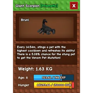 [RUSH SELL] GIANT SCORPION RARE EXCLUSIVE DLC PET