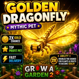 ✨ GOLDEN DRAGONFLY 🐉🪰 MYTHIC PET | 2X GOLD MUTATION CHANCE | GROW A GARDEN 2