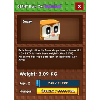 Giant barn owl grow a garden rare pet