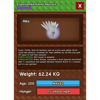 Albino Peacock 62KG+ 🌟| GAG