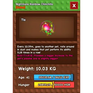 Rainbow hatched chinchilla rare collectors pet