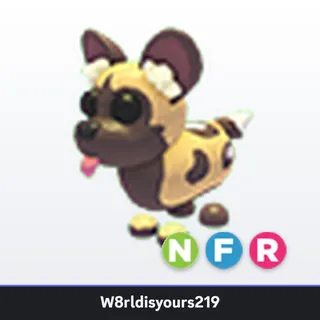 Adopt Me Neon Fly Ride African Wild Dog (NFR) - Full Grown - Fast Trade