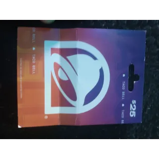 Taco bell $25 gift card