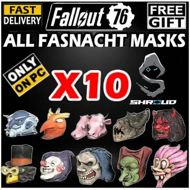 [BUNDLE] FASNACHT MASK ALL 10 RARE - Fallout 76 Game Items - Gameflip