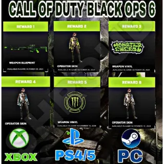 CALL OF DUTY BLACK OPS 6: EXCLUSIVE MONSTER ENERGY FULL SET BUNDLE PACK