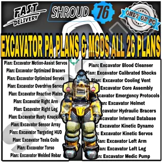  Excavator Power Armor Plans + Mods Plans Bundle [26 Total]