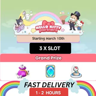 3 X SLOT HELLO KITTY PARTNERS MONOPOLY GO! 