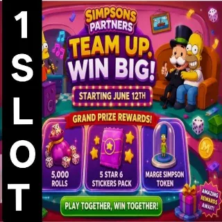 1 SLOT SIMPSONS PARTNER EVENT MONOPOLY GO