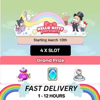 HELLO KITTY PARTNERS MONOPOLY GO! 4 X SLOT 