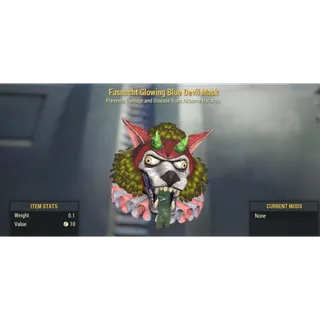 GLOWING BLUE DEVIL  MASK