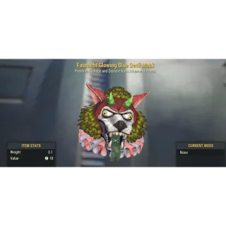 GLOWING BLUE DEVIL  MASK