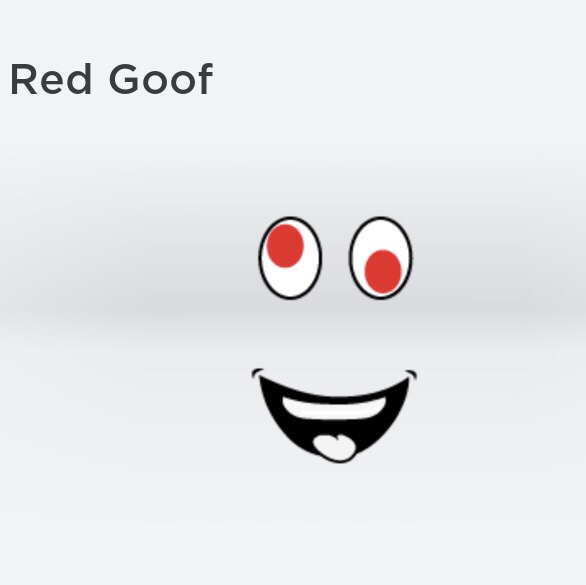 Limited Red Goof Wistful Wink In Game Items Gameflip - roblox faces with red