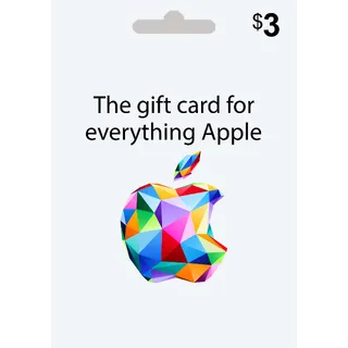 $3 Apple Gift Card (US Region)