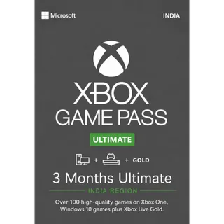 Xbox Game Pass Ultimate 3 months India Code