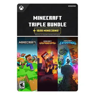 Minecraft Triple Bundle for PC (Global) : Java and Bedrock Edition,  Dungeons, and Legends