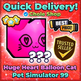Huge Heart Balloon Cat