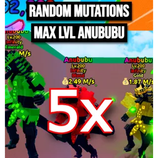 5X RANDOM MUTATIONS MAX LVL 200 ANUBUBUi💰 Escape Tsunami For Brainrots | Max Level Lvl 200