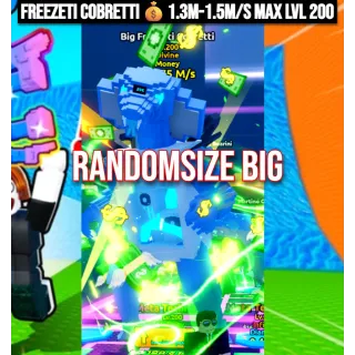 BIG Freezeti Cobretti💰1.3m-1.5m/S max lvl 200 Escape Tsunami For Brainrots | Max Level Lvl 200