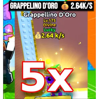 5x Lucky Grappellino D'Oro💰2.64 k/s Lvl 175 | Escape Tsunami For Brainrots | Max Level Lvl 175