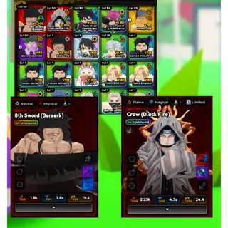UNBOUND CROW /ITACHI (BLACKFIRE) + UNBOUND 8TH SWORD (BERSERKER) 3 UNBOUND UNITS
