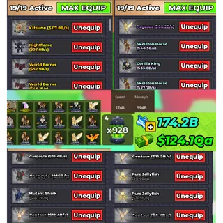 594B/S TOTAL MONEY/S| 174B SPEED | 19/19 EQUIP | WITH RANDOM PETS INSTANT DELIVERY CLEAN ACCOUNT