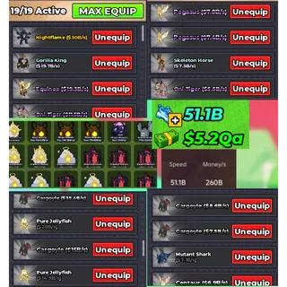260B/S TOTAL MONEY/S| 51.1B SPEED | 19/19 EQUIP | | ARCHANGEL / PEGASUS/& MORE! WITH RANDOM PETS INSTANT DELIVERY CLEAN ACCOUNT