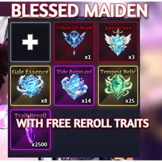 BLESSED MAIDEN ITEM BUNDLE + F Move + 2500 TRAIT REROLL -SAILOR PIECE
