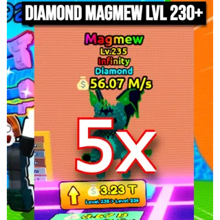 5X DIAMOND MAGMEW LVL 230+ MUTATIONS ESCAPE TSUNAMI FOR BRAINROTS