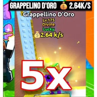 5x Lucky Grappellino D'Oro💰2.64 k/s Lvl 175 | Escape Tsunami For Brainrots | Max Level Lvl 175