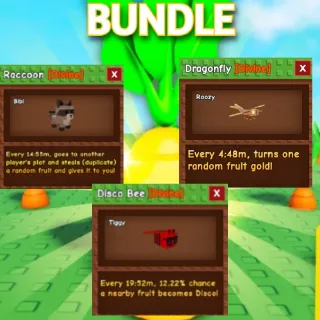 DISCO BEE , RACCOON AND DRAGONFLY GR