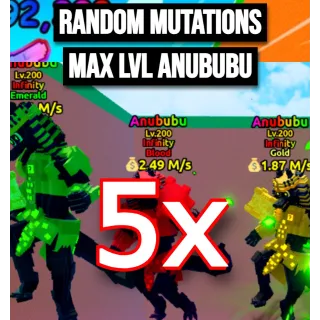 5X RANDOM MUTATIONS MAX LVL 200 ANUBUBUi💰 Escape Tsunami For Brainrots | Max Level Lvl 200