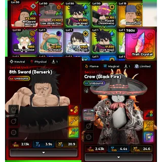 Anime Expeditions 2 SHINY SECRET UNBOUND SHINY CROW/ITACHI + UNBOUND SHINY 8TH SWORD/KENPACHI  Anime Expeditions Account