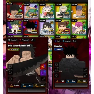 UNBOUND 8TH SECRET SWORD (BERSERKER) + SHADOW SECRET|  Anime Expeditions Account