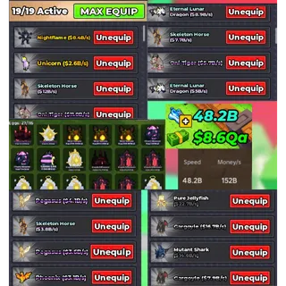 152B/S TOTAL MONEY/S| 48.2B SPEED | 19/19 EQUIP | | ARCHANGEL / PEGASUS/& MORE! WITH RANDOM PETS INSTANT DELIVERY CLEAN ACCOUNT