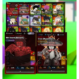 UNBOUND SHINY 8TH SWORD /KENPACHI (BERSERKER) + SKINNED CROW (BLACK FIRE) INSTANT DELIVERY
